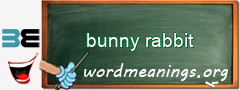 WordMeaning blackboard for bunny rabbit